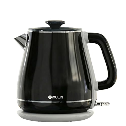 MULIN Hervidor de Agua Eléctrico Vintage 1.8L, 2200W – Acero Inoxidable 304, Ebullición Rápida,...