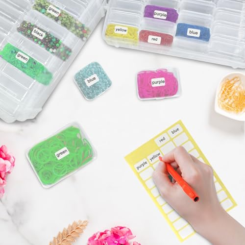 Image of Egaageoi 3-Tier Stackable Bead Organizer with Portable Handle and Labels | Bead Storage with 58 Small Clear Containers with Lids for Craft Supplies, Jewelry Making, Diamond Painting, Nail Art Supplies
