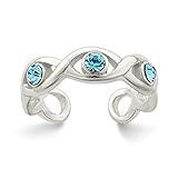 Sterling Silver w/Blue Synthetic Crystal Toe Ring
