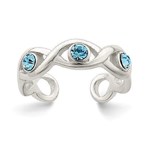 925 Sterling Silver Stellux Crystal Adjustable Cute Toe Ring Set Fine Jewelry For Women Gifts For Her