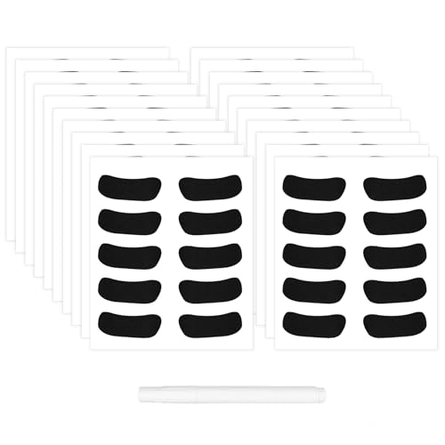 Eye Black Stickers 100 Pairs Sport Eye Black Stickers Blacks Eyes Strip Self-Adhesive Face Sticker...
