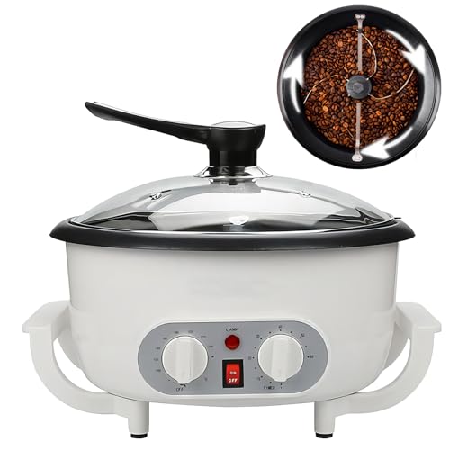 DRUXTO Tostatrice per caffè da 1200 W con capacità 750, 0-240 ℃ Tostatrice Automatica Regolabile per Chicchi di caffè con Timer da 60 Minuti Mescolare Uniformemente Il Rivestimento Antiaderente