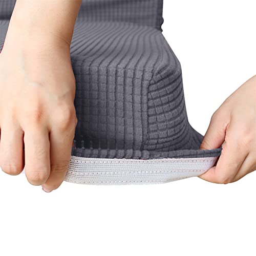 Secertmu 5 Seater Recliner Sofa Covers Stretch L Shape Sectional Sofa Slipcovers 7-Piece Velvet Stretch For Living Room Thicken Velvet Armchair Couch Covers (Grey) #TOP2