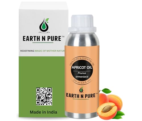 Image of Earth N Pure Apricot Oil (Khumani Oil) Cold Pressed, Natural and Therapeutic Grade 250 ml
