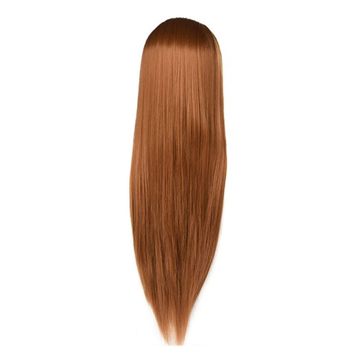 24.8 Testa di manichino per capelli in fibra sintetica, testa di formazione per lo styling per display per parrucchiere (giallo brunastro)