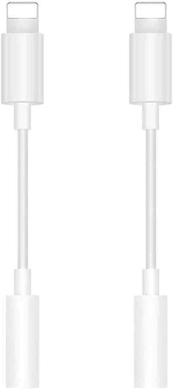 2 Pack for iPhone Headphone Adapter,[Apple MFi Certified] Lightning to 3.5 mm Earbuds/Headphones/Earphones Jack Adapter Cord Dongle Aux Cable Converter Accessories for iPhone 11/XS/XR/X 8 7/iPad/iPod