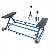 XK Portable Car Lift LM250T – 5511 lbs Auto Scissor Lift with Dual Platforms & 2 Adjustable Support Stands, Adjustable Width & Height, Heavy-Duty Vehicle Lift for Home Garage & Auto Repair Shop