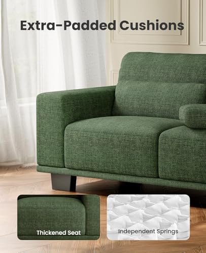 Amada 89\" Sofa, 3 Seater Couch Sofa for Living Room, Modern Sofa with Wide Armrests & Deep Seats, Comfy Couch with Removable Washable Covers & Linen Fabric, Easy Assembly - Thumbnail 4
