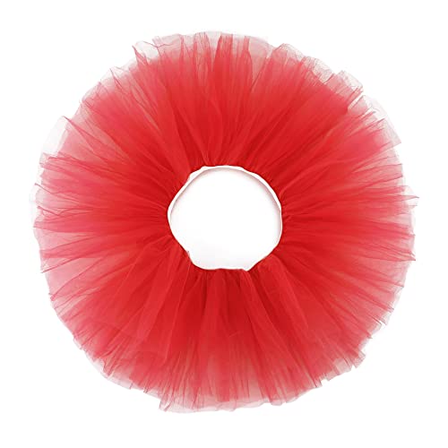 Zando 80S Halloween Costumes For Women Tutu Tulle Skirt High Waist Layered Skirt Ballet Skirt Adult Dance Tutu Princess Dress For Women Ruffle Fluffy Skirt Halloween Tutu Red Tutu One Size #TOP1