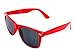H2W Vintage Wayfarer Style Sunglasses Dark Lenses Red Frame OneSize, Red