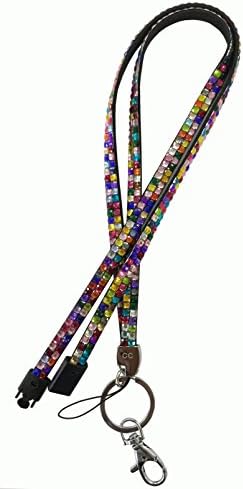 Bling Diamante Rhinestone (Breakaway) Lanyards, (Silver) for ID Card Holders, USB, Keys Rhinestonesilver