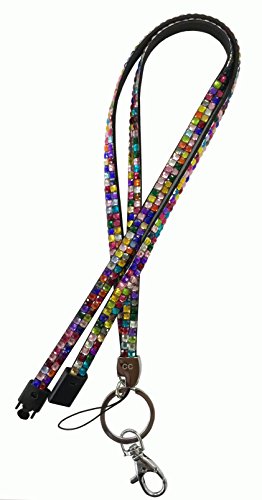 Multi Strass avec strass (Breakaway) cordons pour carte d'identité et clé pour badge, USB support, support de bâton de mémoire Cover