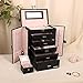 FEIYAN 6 Tier Jewelry Box, Jewelry Case with 5 Drawers, Large Storage Capacity, with Mirror, Lockable, Jewelry Storage Organizer, Gift for Loved Ones