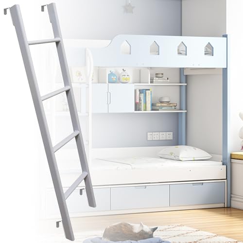 Escalera Universal para literas gemelas de 4/5 escalones, Escalera de Repuesto de Metal para Cama de 45/51/55/59 Pulgadas de Alto, escaleras Laterales para Loft de Dormitorio con Ganchos aju