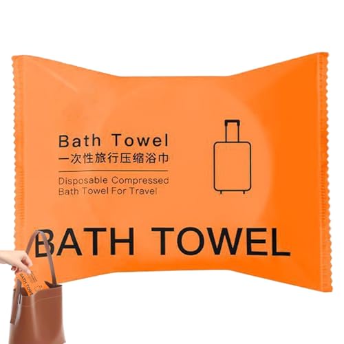Toallas de viaje – Pastillas de toalla comprimidas de 70 x 140 cm | Toallas faciales comprimidas suaves de secado facial | Toalla portátil reutilizable, toalla de ducha para viajes, camping,