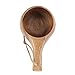 Tissting 220ml/7.4oz Kuksa Wooden Cup Handmade Finnish Wood Mug for Coffee & Tea | Portable Nordic Style with Thin Handle, Ideal for Camping, Hiking, Outdoors (Thin Handle)