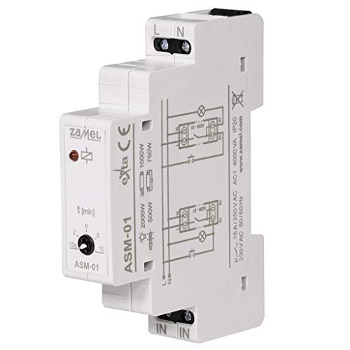 Interruptor de luz para escalera Zamel ASM-01 de 230 V para carril DIN