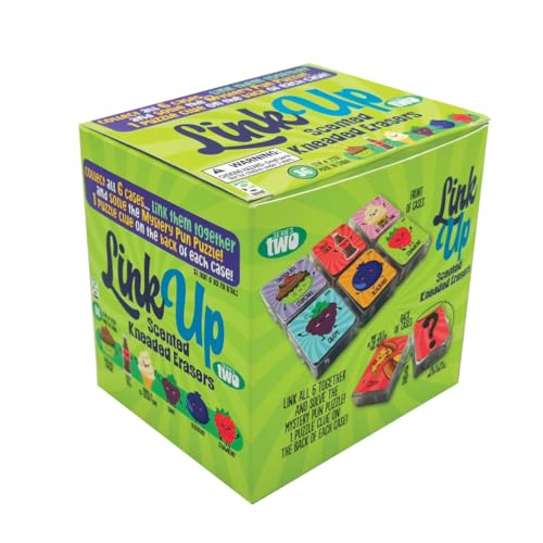 Raymond Geddes Link Up Scented Kneaded Erasers (Series Two - 36 Pieces) - 6 Moldable Eraser Designs with Snap Case - Fun Puzzle Kids Erasers