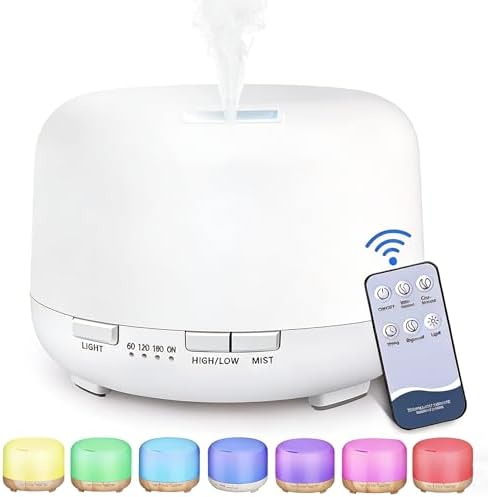 Difusor de Aceites Esenciales, Difusor de Aromas para Casa 500ML,...