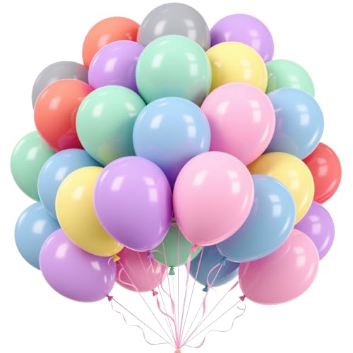 Bolo Balões de aniversário, cor Helio Baloes, 100 peças de 12 polegadas cores macarrão látex balões para Baby Shower, casamento, festas, graduação aniversário decoração