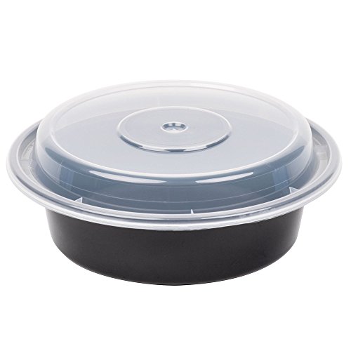Pactiv Nc948B Versatainers, 1-Comp, Black/Clear, 48Oz, 9"Dia (Case Of 150) #TOP13