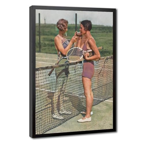 Photographie de tennis vintage en couleur sur toile WCYB pour décoration de bureau 61x91 cm