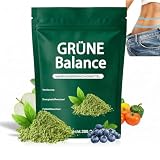 Polvere disintossicante verde, polvere di aiuto per superfood, polvere vegetale con matcha, erba d'orzo, spirulina, mela e cannella Ceylon, per energia ed equilibrio nella vita quotidiana