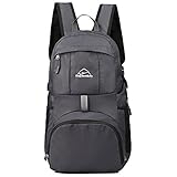 Hopsooken 30L Ultra Lightweight Travel Water Resistant Packable Backpack for Hiking Cycling Sports Daypack Backpack / Ultralight and Handy + (Gray)