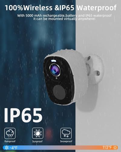 Image of 5G /2.4G Wifi Security Cameras Wireless Outdoor , 2K Battery Powered WiFi Cameras with AI Motion Detection Spotlight Siren,Color Night Vision, 2-Way Talk, Waterproof, Cloud /SD Storage, Works w /Alexa