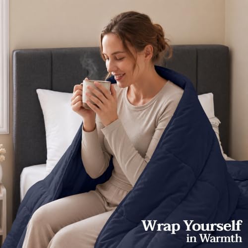 Image of Utopia Bedding Twin Comforter, Duvet Insert, Navy, 64 x 88 Inches