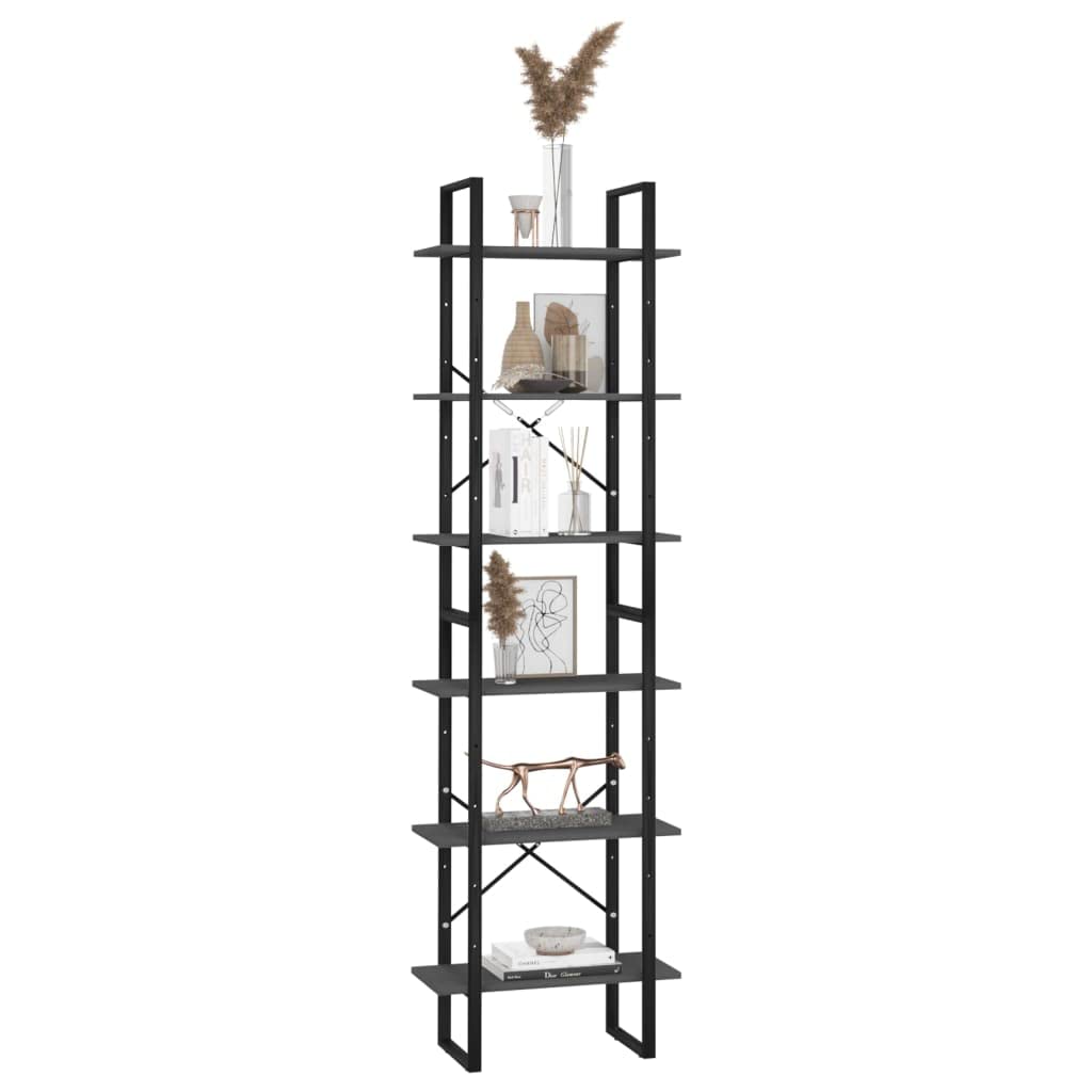 vidaXL 2X Etagères de Rangement Organisateurs de Stockage Etagères d'Entrepôt Cuisine sous-Sol Maison Intérieur Gris 60x30x210 cm Aggloméré