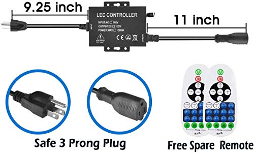 Adust 1000W 110V Light String Remote Plug-In Dimmer - Ac 110V 1000W Outdoor String Lights Bulbs Switch, Wireless Remote Control Dimmer, 3 Prong Outlet, Timer Switch, Waterproof Ip 65 #TOP1
