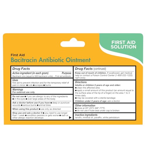 Thera|Care Bacitracin Antibiotic Ointment | First Aid | Infection Prevention and Protection | 1.0 oz | Topical Wound Care for Minor Scrapes and Cuts