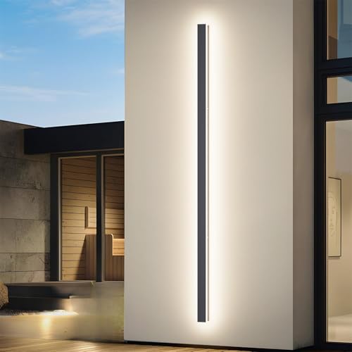 Luz de pared negro moderna de exterior LED impermeable para terrazas y pasillos