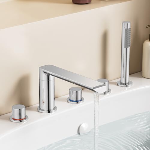 Mélangeur de douche noir pour baignoire MOCHAMIK confort familial 5 trous