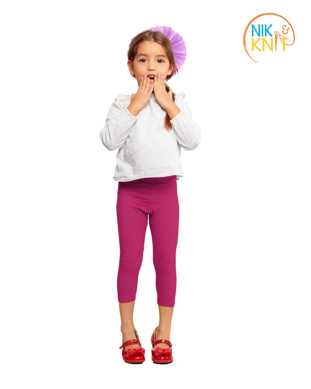 Image of NIK & KNIT Premium Stretchable Plain Capri Leggings for Girls /Kids | Night Wear | Leggings /Capris (Top /T-Shirt NOT Included)