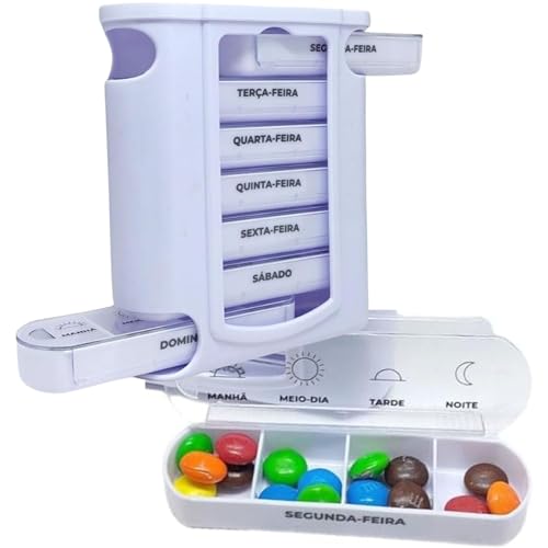 Porta Comprimido Organizador de Medicamentos Mensal semanal Torre com gavetas Para Medicamentos Remé