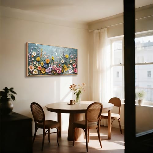 imjiayu Framed Floral Wall Art, Colorful Wildflowers Canvas Art Prints by imjiayu - Used condition - Image 7