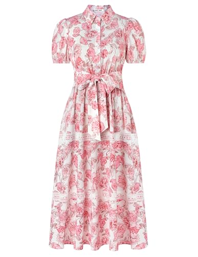 GRACE KARIN Women's 2026 Summer Floral Flowy Dresses Boho Tie