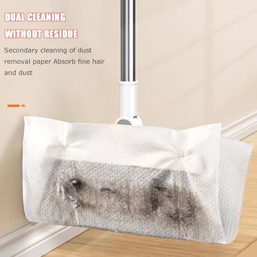 Upgrade Stand-Up-Besen- und Kehrschaufel-Set | um 180 Grad Drehbarer Besen | Selbstreinigend mit Kehrschaufelzähnen | Ideal für Den Heimgebrauch von Hunden, Katzen und Haustieren, Weiß – Bild 5