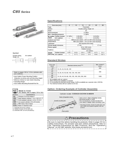 Vérin pneumatique Double Effet CD85N à tige simple et course réglable - 4