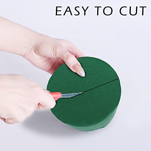 6 Pcs Round Floral Foam Blocks,Prashent Green Wet Dry Flower Foam Plant Foam For Fresh & Artificial Flower Arrangements Diy Craft 3.2" X 1.6" #TOP6