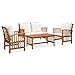 vidaXL Salon de Jardin 4 pcs avec Coussins Mobilier d'Extérieur Meubles de Terrasse Meubles de Jardin Mobilier de Patio Bois d'Acacia Massif