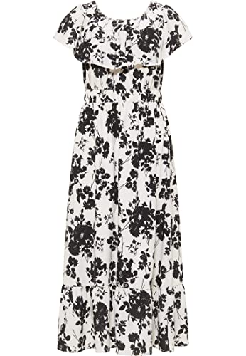Robe midi IKITA au motif imprimé intégral fluide et élégant en taille S
