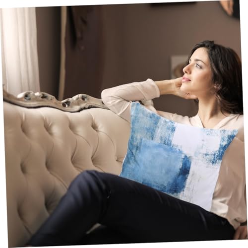 Housses décoratives géométriques aquarelle et lavables 4 pièces - 8