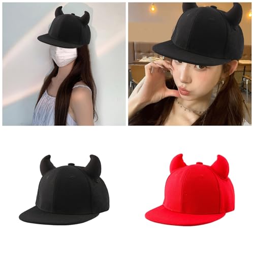SHU GE Baseball Cap,Parent Child Baseball Hat Adjustable Fashion Hat Outdoor Sports Hat Devil Horns for Outdoor Activity2