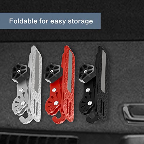 Leopauto Car Door Step, Foldable Car Door Latch Step Up Hook Pedal For Both Feet Support, Easy Reach To Car Roof For Car, Truck, Suv, Max Load 500 Lbs, Silver #TOP6