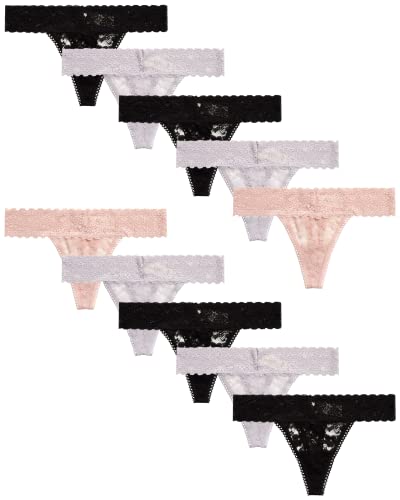 Strings en dentelle microfibre extensible femme lot de 10 sous-vêtements confort S-XL