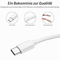MEIRIYFA USB Typ-C Pigtail Stromkabel Kabel, Typ C Stecker auf 2-polige Bare Wire Open End Verlängerungskabel Stecker 20AWG 5V/3A für USB C Ausrüstung installiert oder Ersatz Reparatur DIY - 5PCS, 1M – Ansicht 4