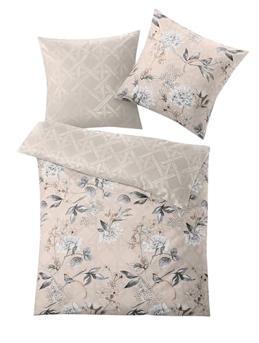 Kleine Wolke Bettwäsche Satin Kessia Taupe 155 x 220 cm und 80 x 80 cm